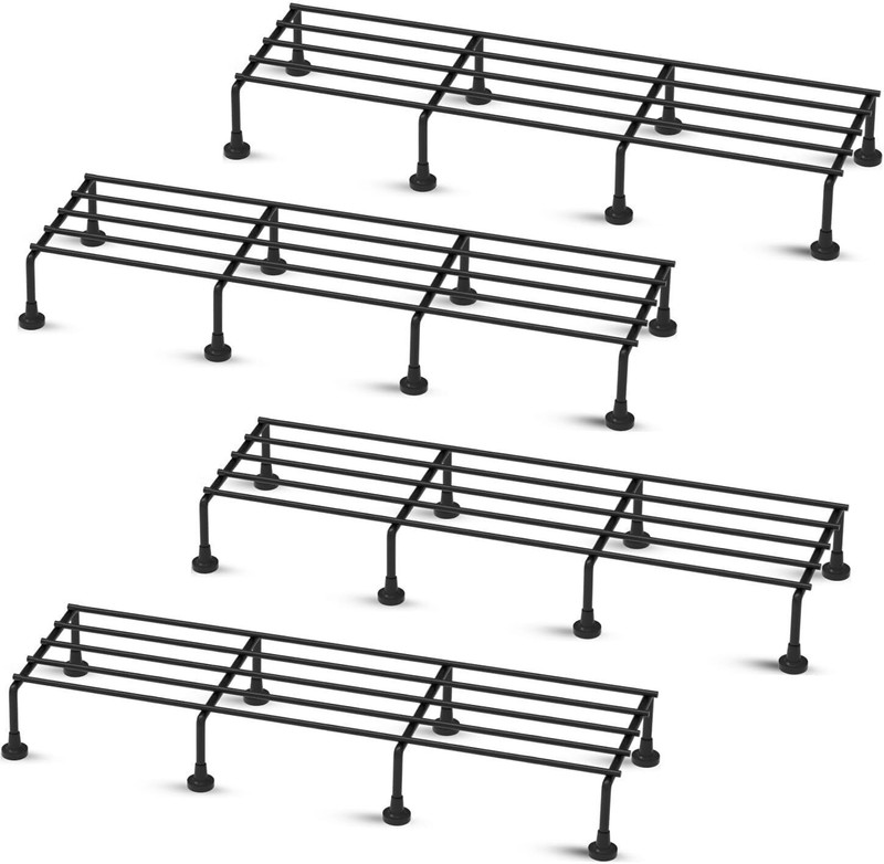 Gaintcloud Iron Indoor/Outdoor Flower Pot/Plant Stand for Home Garden Balcony Living Room Decor(Black, Pack of 8)… Plant Container Set(Pack of 8, Metal)
