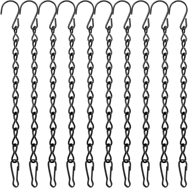 Gamlakart Gamlakart Metal Premium 16" Single Loop Hanging Chains for Garden Planters | Plant Container Set(Pack of 10, Metal)