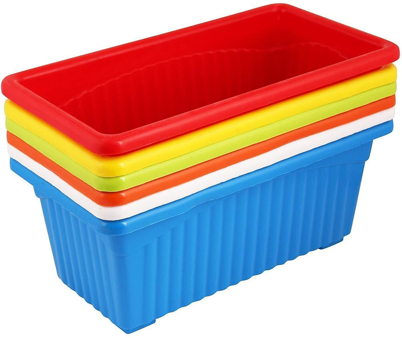 Gardeningwala Plastic flower Plants pot Jupiter for home garden pot pack of 5 Plant Container Set(Pack of 5, Plastic)