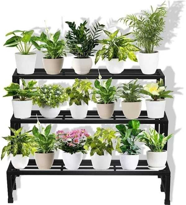VASHISHTH 3 STEP PLANTER STAND FLOWER Plant Container Set(Pack of 3, Metal)