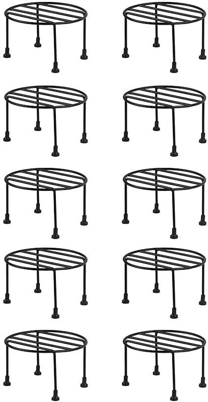 WOZTI For Plants, Plant Stand For Indoor Plants, Pack of 10 Black Plant Container Set(Pack of 10, Metal)
