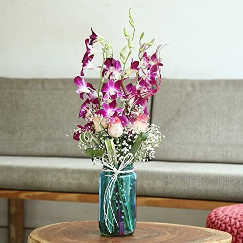 Floweraura Purple, Pink Roses Bouquets, Flower Basket