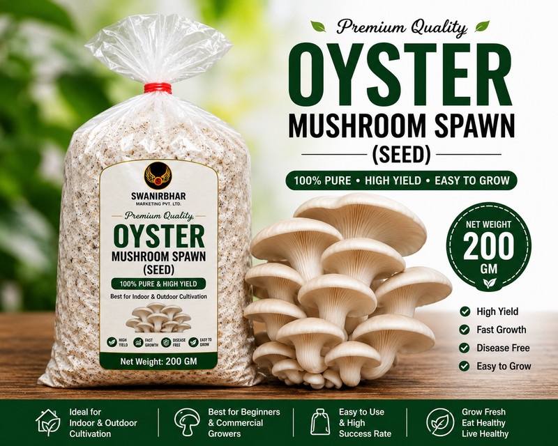 SWANIRBHAR Oyster Mushroom Seed Spawn 200g Seed(200 g)