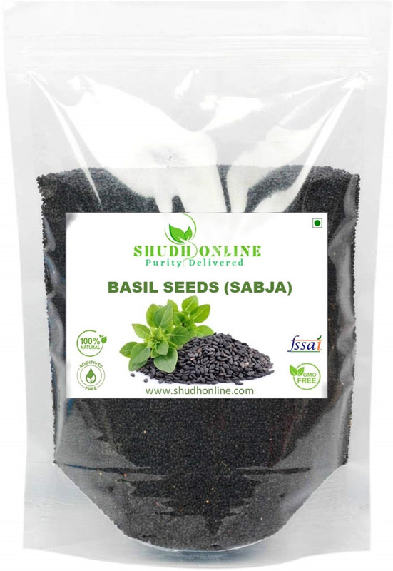Shudh Online Sabja Seeds, Basil - Weight Loss Organic, Falooda, Tumkaria, Tulsi beej, Sabza Seed(100 g)