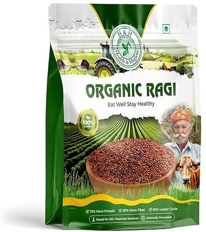 DtoK Whole Grain Organic Ragi 1Kg Seed(100 kg)