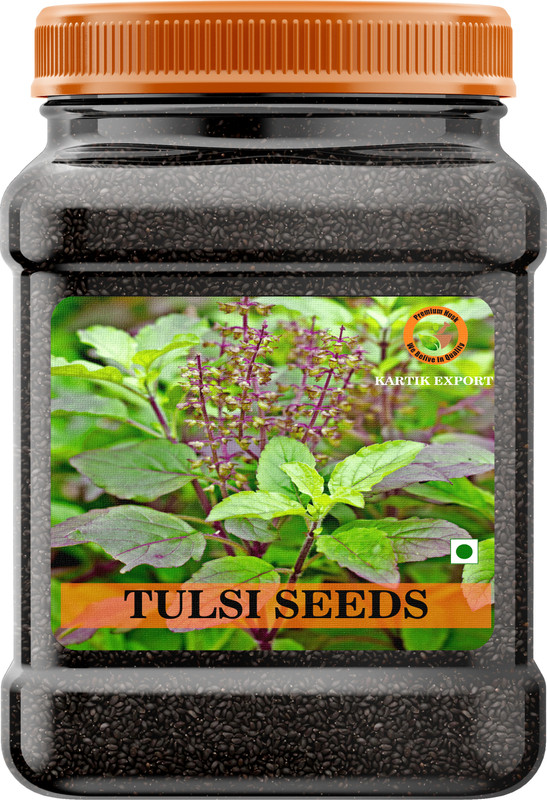 Kartik Export Black Tulsi Seeds, Basil for Eating Seed(250 g)