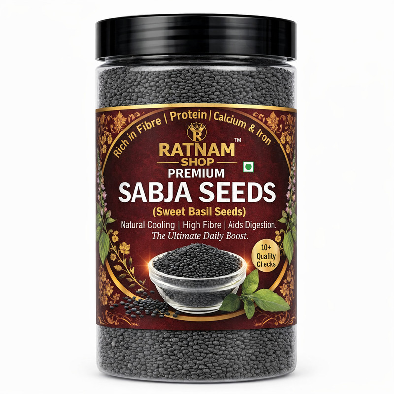 Ratnam Shop Premium Sabja Seeds (Basil Seeds) – Natural & Pure | Cooling Superfood Seed(150 g)