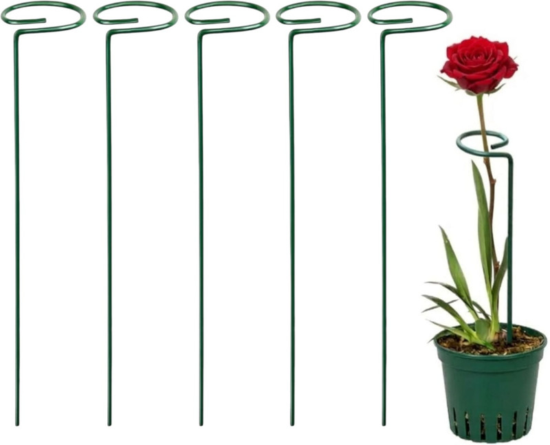Yunideq Homes 18 inch Metal plant support stick for stem stake Plant Straightener(Pack of 5)