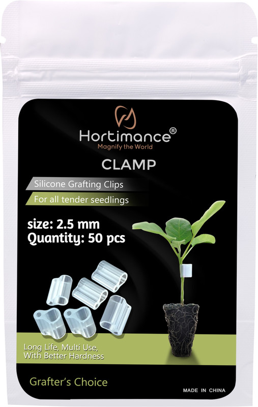 HORTIMANCE Clamp silicone grafting clips 2.5 mm for grafting vegetables Plant Straightener(Pack of 50)