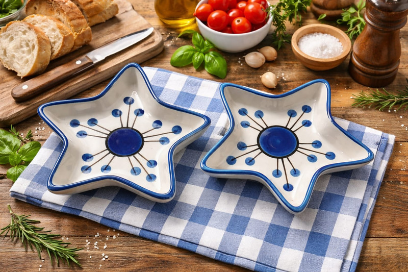VASALAYA starlightblue_01 Chip & Dip Tray(Pack of 2, Microwave Safe)