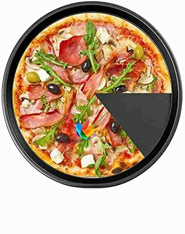 AL ATASH Carbon Steel NonStick Round Tray Pizza Pan Used in Microwave Oven OTG Safe(26cm) Baking Dish(Microwave Safe)