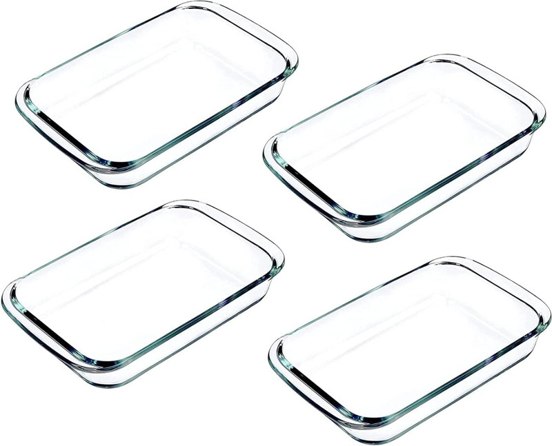 Dinewell Bowl Borosilicate Glass Microwave Oven Safe Rectangle Baking Dish 1000 ML2pcs Baking Dish(Pack of 2, Microwave Safe)
