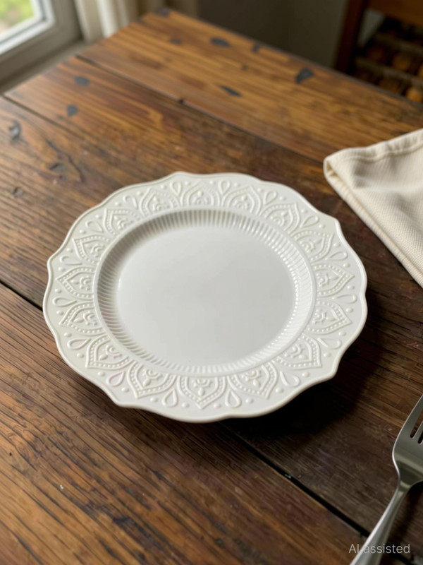 Home Treasures Ceramic Dinner Plate Dinnerware Serving Plate Microwave,Oven,and Dishwasher Safe Dinner Plate(Microwave Safe)