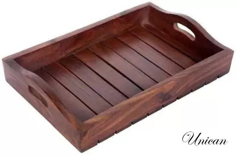 UNICAn Wooden Serving Tray Multipurpose Handmade & Handcrafted Rectangular Tray