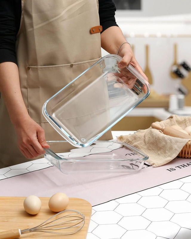 AAnami 1600ml Serving Pan for Cooking Oblong Casserole Dish Rectangular Baking Pan Baking Dish(Microwave Safe)