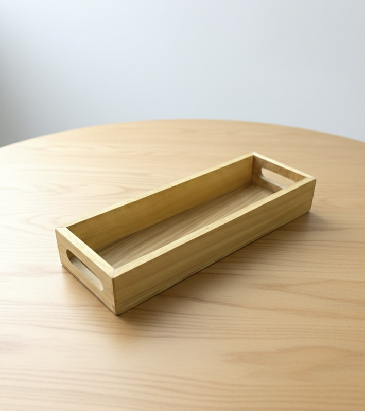 BASKBY Pinewood serving tray for office,home, Restaurant and decor | size:12x4x2 in Tray