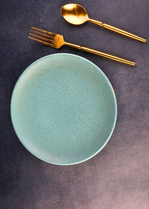 Weaving Homes Teal Quarter Plate Dinner Plate(Microwave Safe)