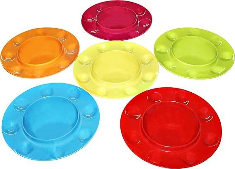 Streetstore Panipuri GOL-Gappe Serving Chat Food-Grade Plastic Dish plate Chip & Dip Tray(Pack of 4)