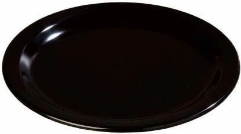 Everbuy Unbreakable Glossy Plain Designed (Black 27'cm) Dinner Lunch Plates (Pack of 2) Dinner Plate(Pack of 2, Microwave Safe)