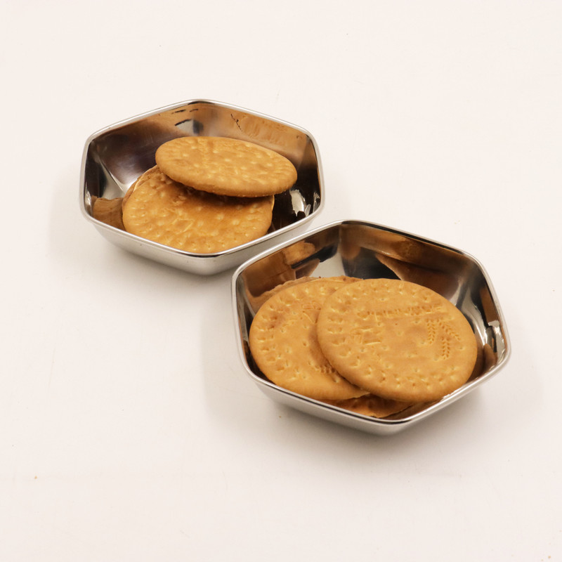 Spilbox Stainless Steel Apple Plate -6 Quarter Plate(Pack of 6)