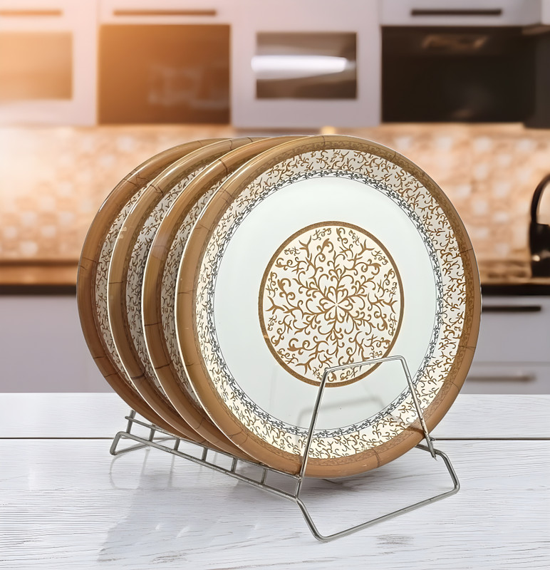 Kitchrox Complete your Kitchen Dining with a Round Printed Plate Set Dinner Plate(Pack of 4)