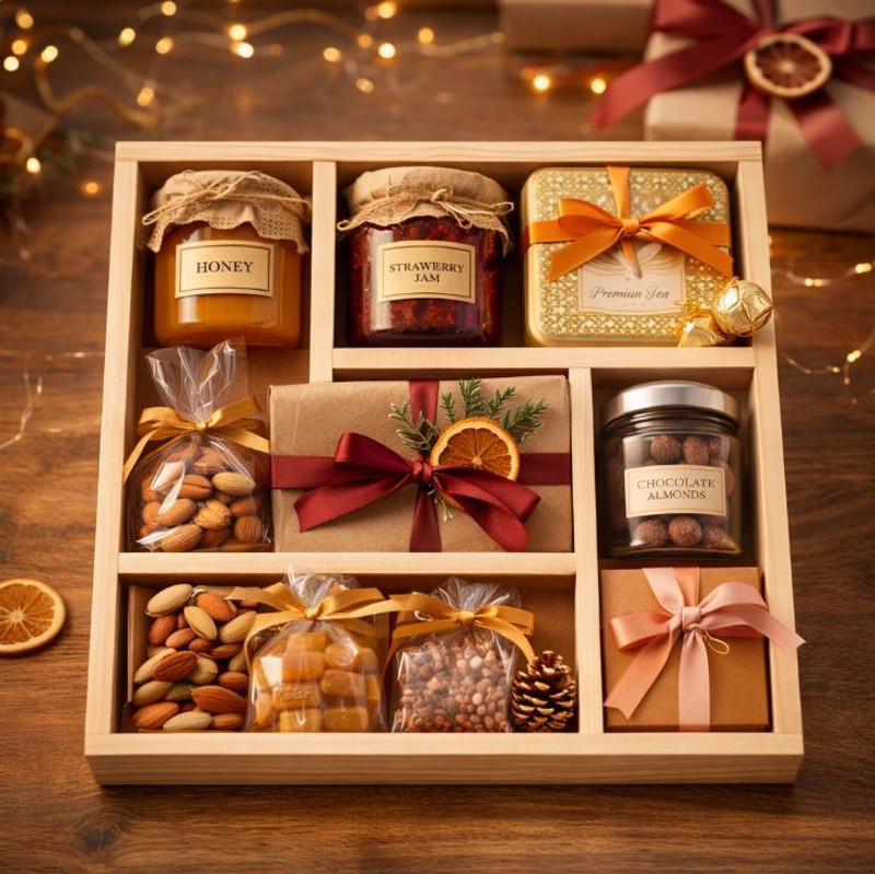 Paxidaya pine Wood Tray For Dry fruit Box & Chocolate Box Gift Hamper Tray