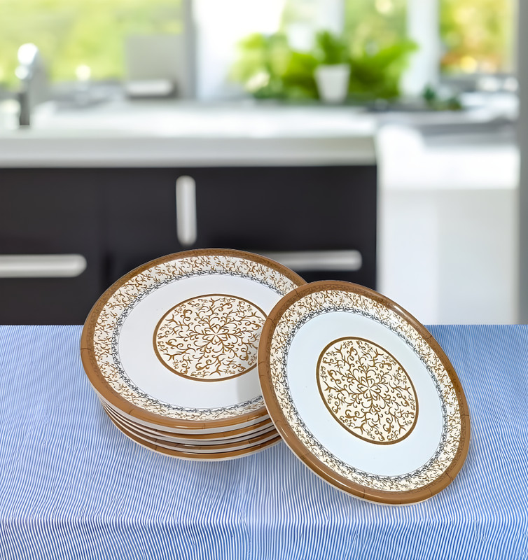 Inpro Melamine Small Plate Set of 6 - Perfect Addition to Your Dinnerware Collection Quarter Plate(Pack of 6)