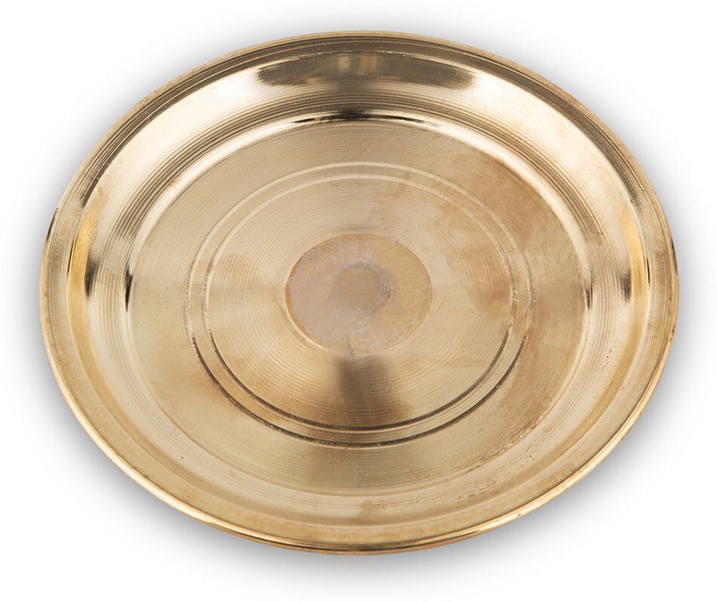 Alodie Brass Special Puja Plate | Pital Thali Set Tray(Pack of 4)
