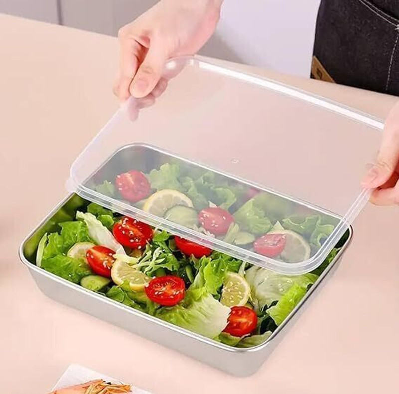 WAKTORO Stainless Steel Food Storage Container with Lids Baking Pan(Microwave Safe)