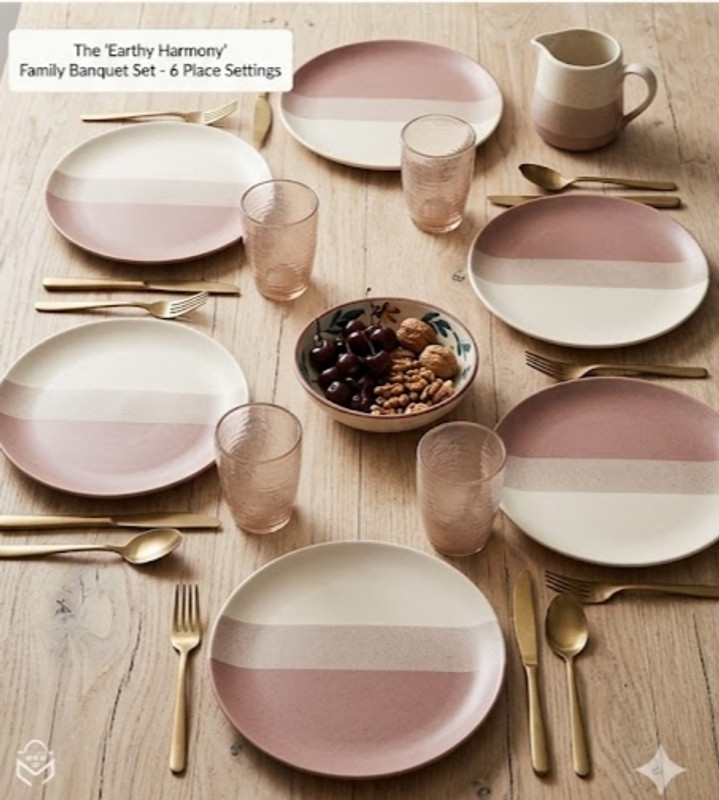 Frolic Earthy Harmony Ceramic Set of 4 Quarter Plates with Modern Design | 7 inch | Half Plate(Pack of 4, Microwave Safe)