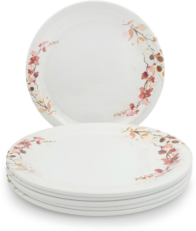 Superware Food Grade Melamine | Buffet Plate Set - Fleurish (12.5 inches) | Dinner Plate(Pack of 6)