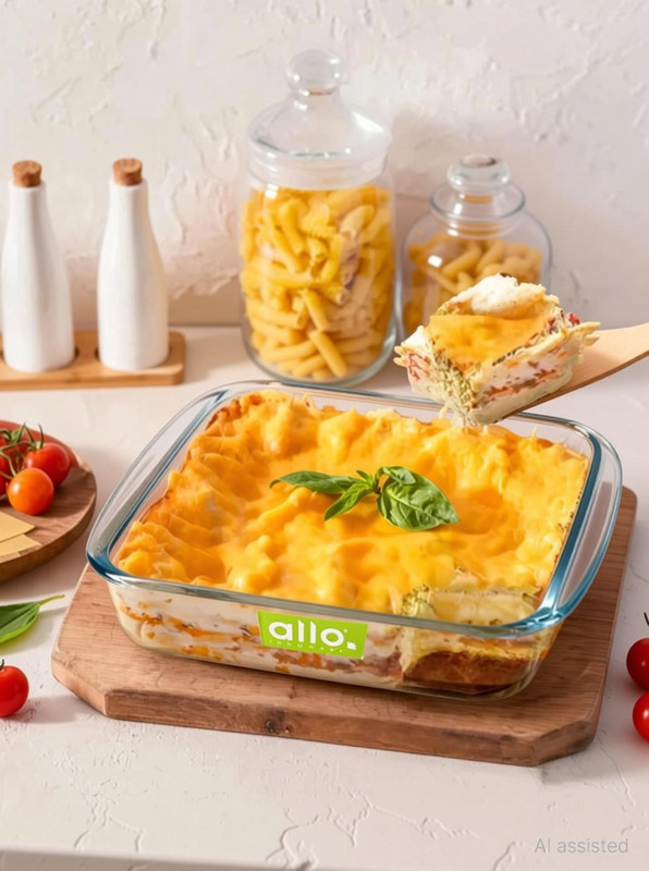 Allo Borosilicate Oval Glass Baking Dish, Bake Tray, Oven Safe, 1000 ml Baking Dish(Microwave Safe)