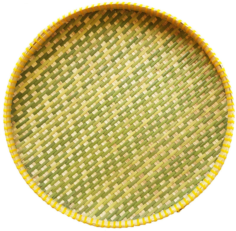Das Departmental Store 30 Cm Diameter Bamboo Wicker for Serving Tea, Juice, Snacks Tray