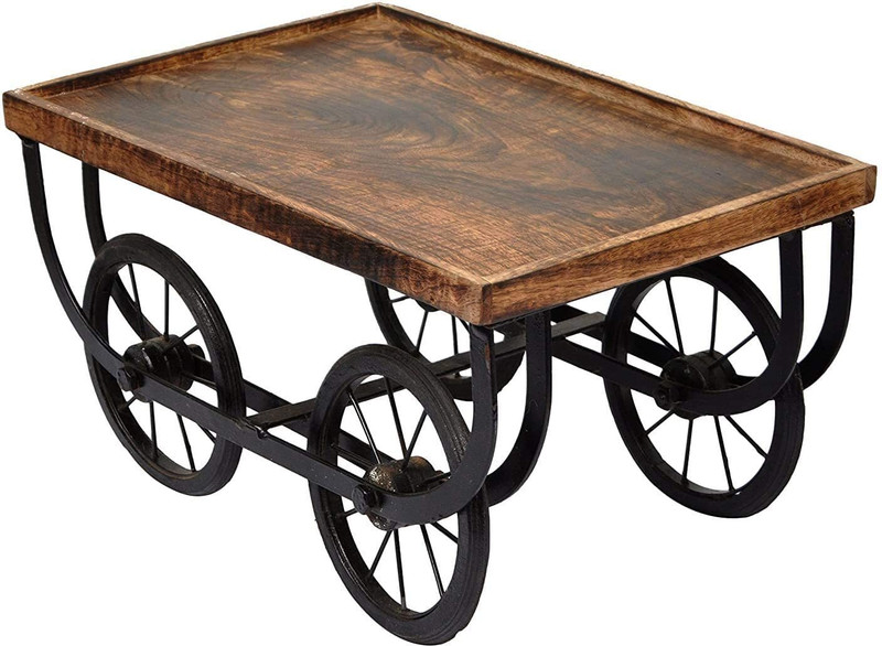 markon Wooden Iron wheel tray Tray