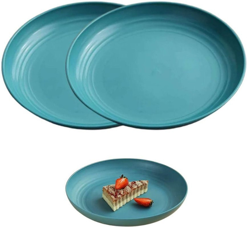 Sugallsu Wheat Straw Round Dinner Plate | Eco-Friendly, Lightweight & Unbreakable_1204) Pizza Tray(Pack of 2)