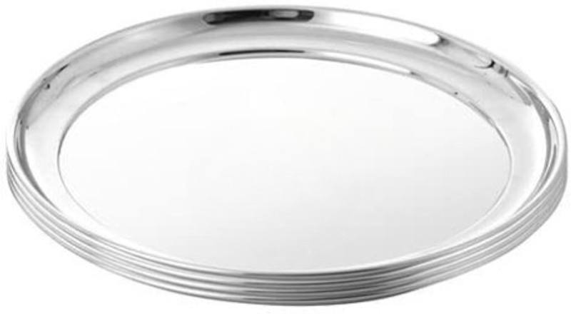 Sanimart Stainless Steel Rajbhog Round Plate (Size No. 9) Quarter Plate(Pack of 4)