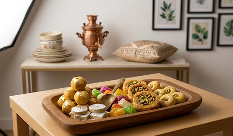 MZ Collections Oval shape wooden || Small tray in mango wood with natural finish Tray