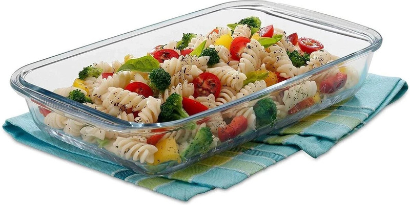Sarsawal 1000ml Clear Glass Baking Dish for Oven Cooking Casserole Dish Rectangular Baking Dish(Microwave Safe)