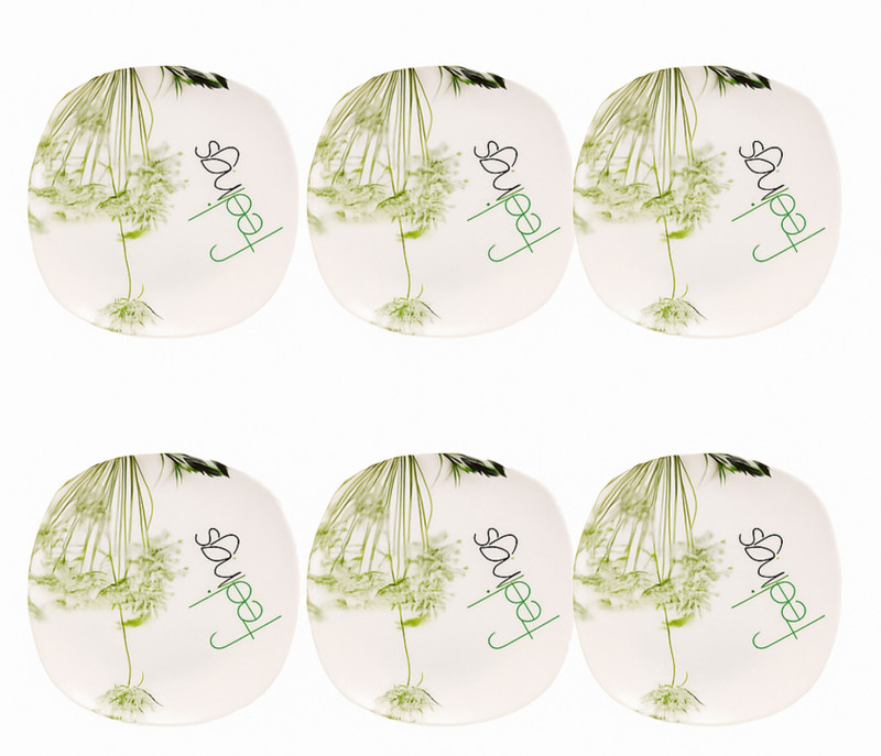 SWIFTSTYLES Melamine Crockery Half Plate(20cm Diameter, White Feeling Half Plate(Pack of 6, Microwave Safe)