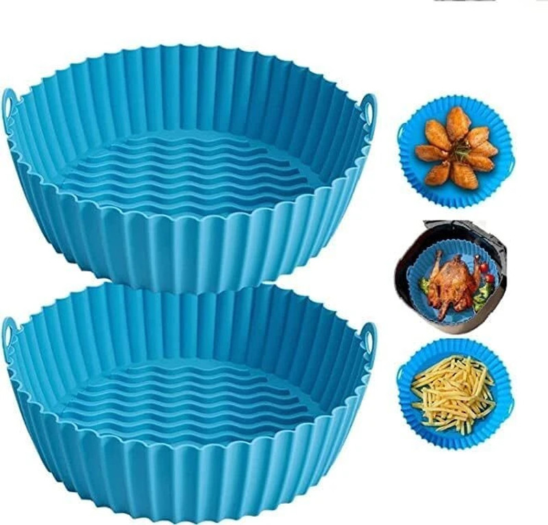 KESOL Airfryer Tray Red and Blue Tray(Pack of 2, Microwave Safe)