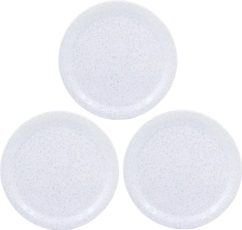 TWINK Melamine Unbreakable Full Size White 11 Inch plate for Dinner, Lunch Dinner Plate(Pack of 3, Microwave Safe)
