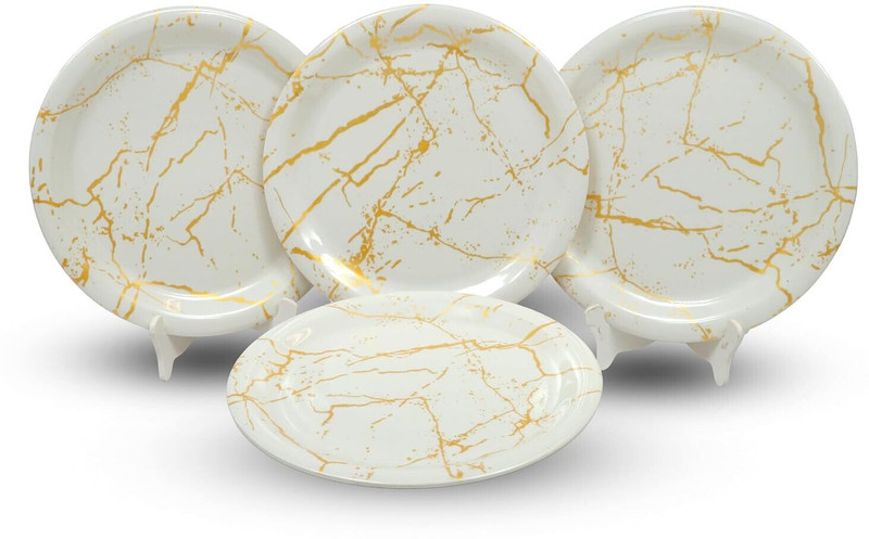 Ariya 11" Blue Floral Dinner Plate – Lightweight, Break-Resistant & Stylish Design Dinner Plate(Pack of 4, Microwave Safe)