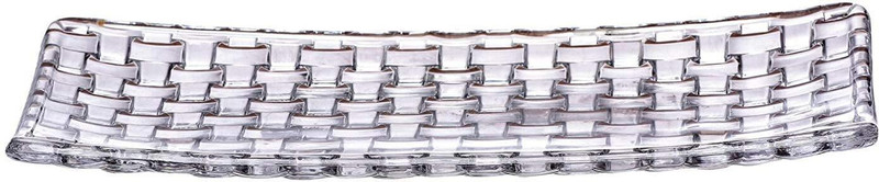 REVASTSKY Classic Serving Solid Glass Tray, Beautiful Square Shape Glass Tray Plate Tray(Microwave Safe)