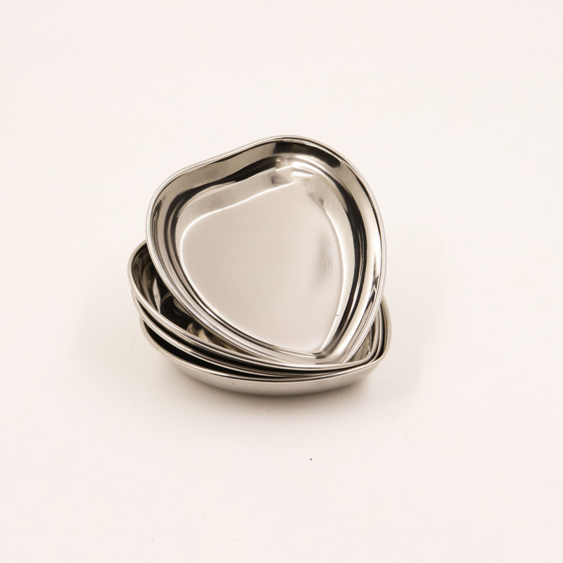 Spillbox Stainlees Steel Heart Plate-4 Quarter Plate(Pack of 4)