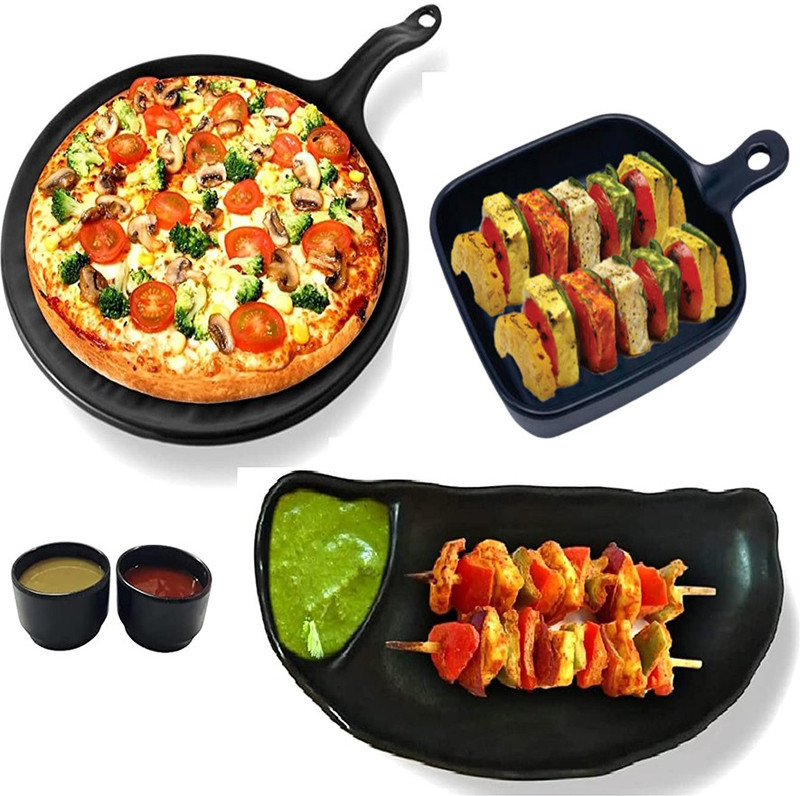 ZIDO (Pack of 5) Multipurpose Serving Platters for All Types of Snacks and Pizza Pizza Tray(Pack of 5)