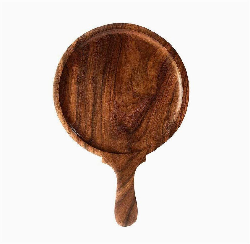 Crafts Dex round Wooden Pizza Plate Pizza Maker(Black)