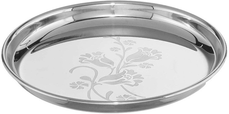 NEELAM Stainless Steel buffet Plate 12, laser 22G Pack of 1 Dinner Plate