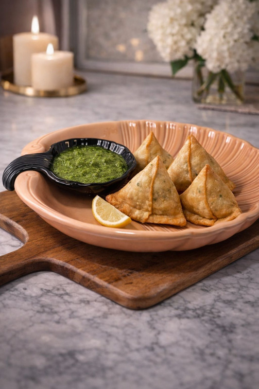 THECREATIVECLAY Serving Platter with Attached Dip Bowl for Snacks, Starter, Fruits & Appetizers Chip & Dip Tray(Microwave Safe)