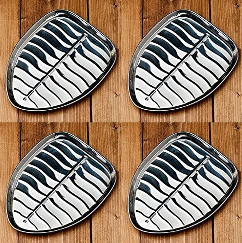 Dynore 4 Pcs Banana Leaf Shape Dinner/Snack/Mess Tray- Set of 4 Small Tray(Pack of 4)