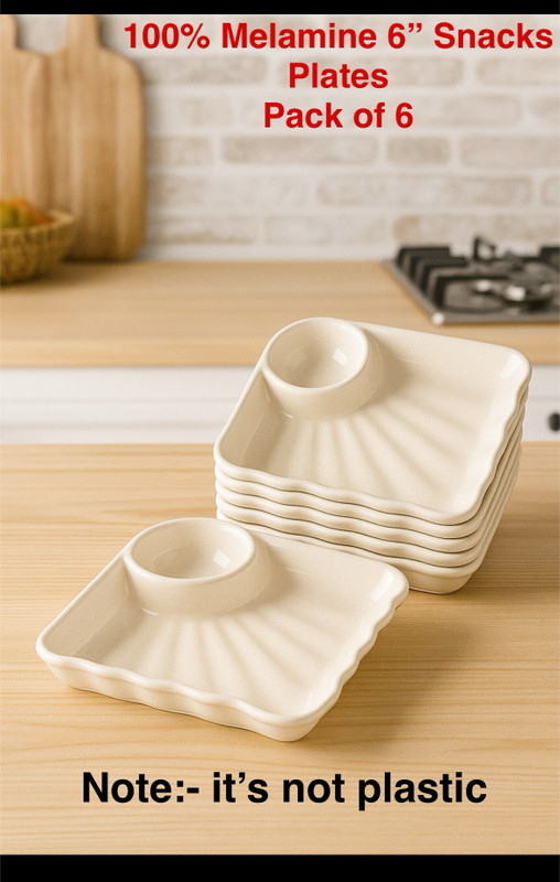 Dipchu Cream sandwich06 Chip & Dip Tray(Pack of 6, Microwave Safe)